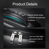 Waterproof Anti-theft Backpack with Usb Charging - Cowhide Multi-compartment Black
