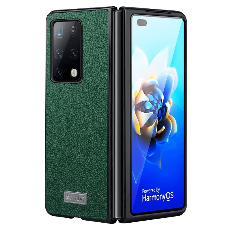 For Samsung Galaxy Z Fold4 5G Handmade Leather Shockproof Tpu Case - Green