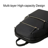 Black Anti-theft Laptop Backpack with Wear-resistant Design - Top-Down View
