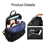 Black Anti-theft Laptop Backpack with Wear-resistant Design - 45-Degree Angle