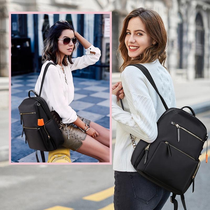 Black Anti-theft Laptop Backpack with Wear-resistant Design