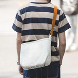 Retro Print Crossbody Bag White - Close-Up Angle