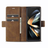 For Samsung Galaxy Z Fold4 5G Rfid Leather Phone Case - Secure & Stylish - Brown