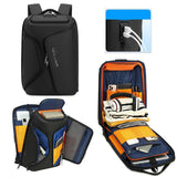 Water Resistant Anti Theft Laptop Backpack With Usb Port - Black - Top-Down View