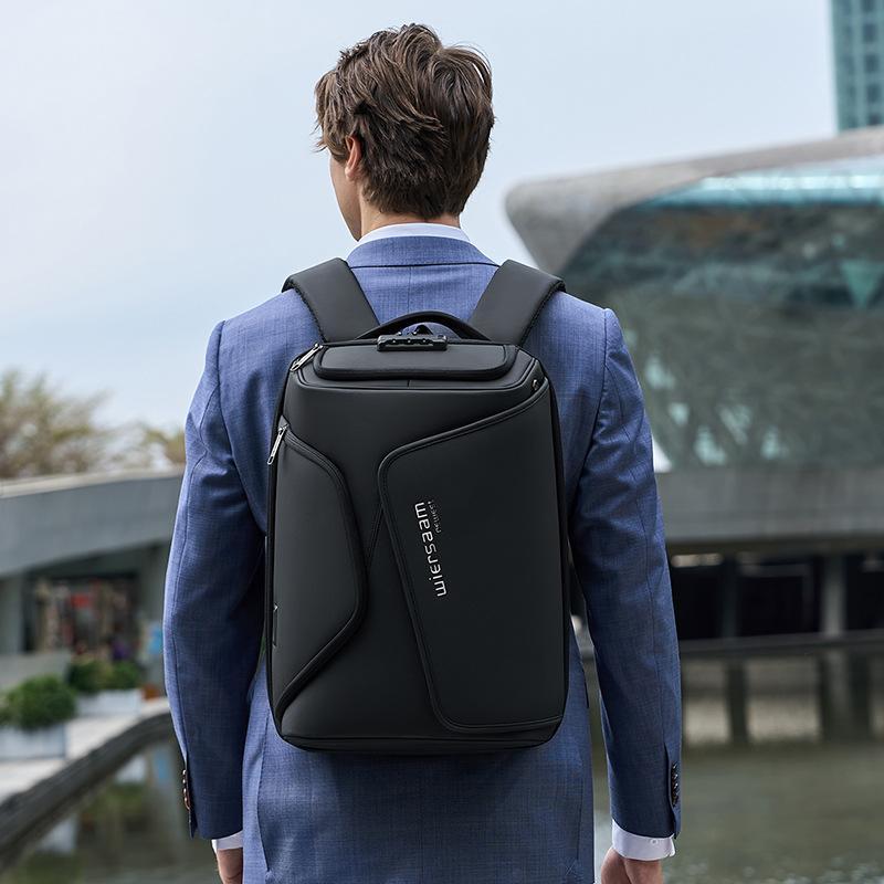 Water Resistant Anti Theft Laptop Backpack With Usb Port - Black