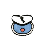 Dog Cat Saliva Towel Love Bib Pet Triangle Scarf Small Dog Collar - Size S - Blue - Rear View