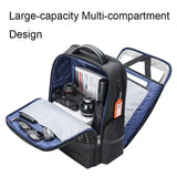 Multifunctional Usb Business Backpack with Anti-theft Feature - Black - Top-Down View