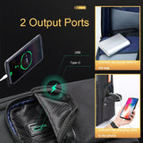 Multifunctional Usb Business Backpack with Anti-theft Feature - Black - Rear View