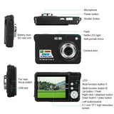 Compact Digital Camera For Daily Photos And Videos - Ideal For Students - Black - Top-Down View