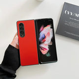 For Samsung Galaxy Z Fold4 5G Aluminum Foldable Phone Case - Red - Side View
