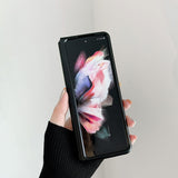 For Samsung Galaxy Z Fold4 5G Aluminum Foldable Phone Case - Red - Top-Down View