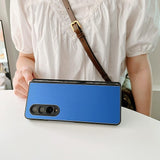 For Samsung Galaxy Z Fold4 5G Aluminum Foldable Phone Case - Red - Rear View