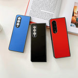 For Samsung Galaxy Z Fold4 5G Aluminum Foldable Phone Case - Red - Close-Up Angle