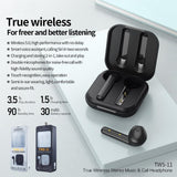 Wireless Earphones with Charging Box - True Bluetooth - Black - Top-Down View