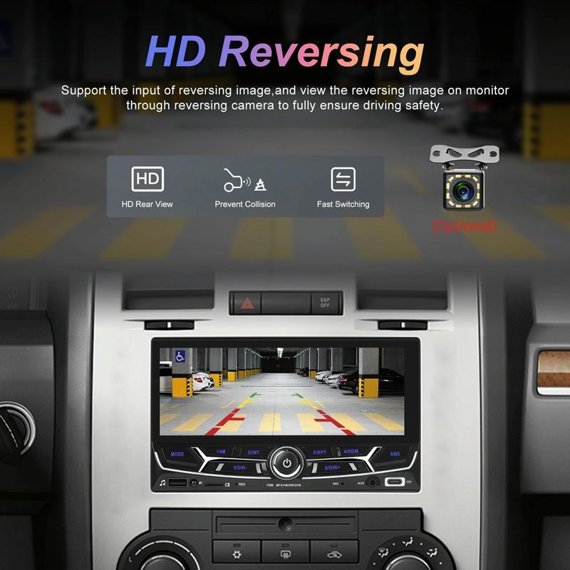 6.86 Inch Dual Butt Mp5 Player W / Backup Camera Bluetooth Carplay