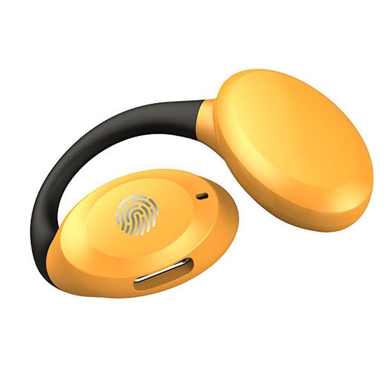 Waterproof Touch Control Wireless Earphones with Ear-hook for Sports - Black