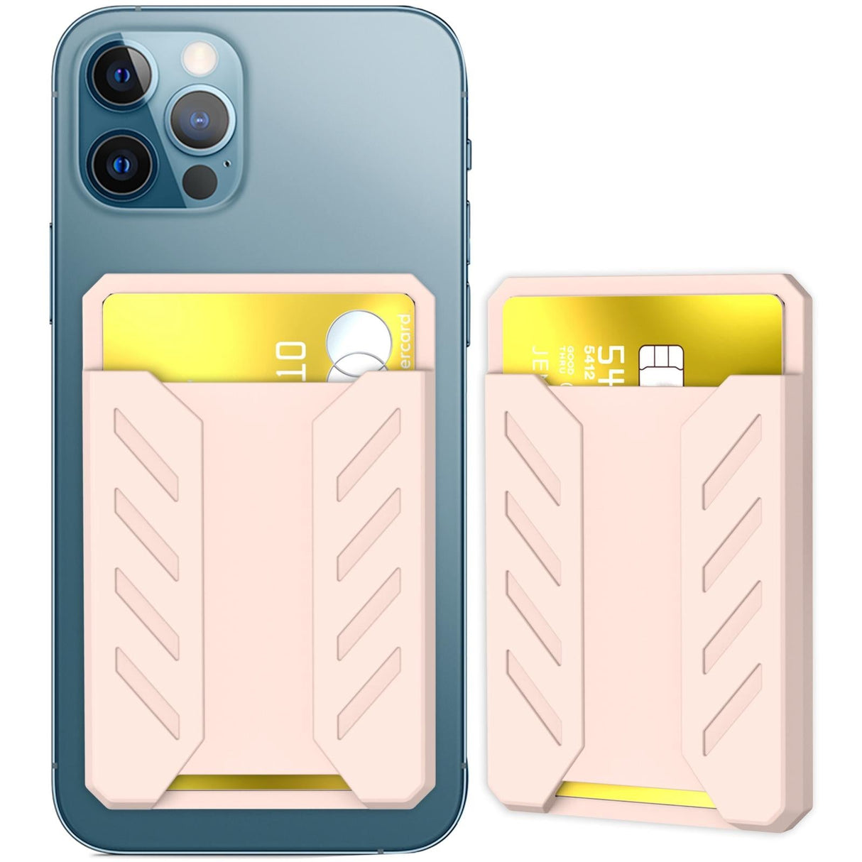 Silicone Adhesive Card Case For Mobile Phones - Pink