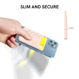 Silicone Adhesive Card Case For Mobile Phones - Pink - 45-Degree Angle