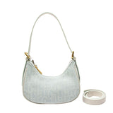 Light Denim Shoulder Bag For Women - Front View