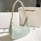 Light Denim Shoulder Bag For Women - Top-Down View