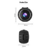 Mini Wifi Camera With Infrared Night Vision And Base - Black - Side View