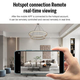 Mini Wifi Camera With Infrared Night Vision And Base - Black - Rear View