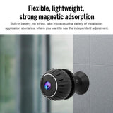 Mini Wifi Camera With Infrared Night Vision And Base - Black - Close-Up Angle