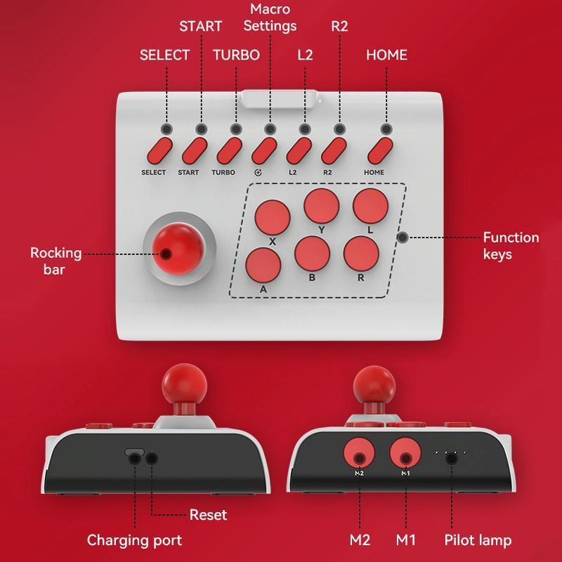 Wireless Bluetooth Gamepad For 2.4G Joystick Gaming - White Red