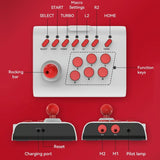 Wireless Bluetooth Gamepad For 2.4G Joystick Gaming - White Red - Top-Down View