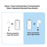 Wireless Bluetooth 5.0 Earphones - White - Close-Up Angle