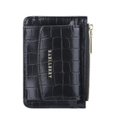 Multifunctional Crocodile Card Holder With Zipper Small Coin Purse - Yellow