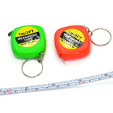 Compact Square Tape Measure Keychain - Set of 4 - Top-Down View