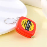 Compact Square Tape Measure Keychain - Set of 4 - Low Angle