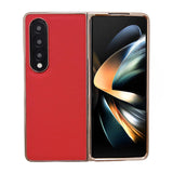 For Samsung Galaxy Z Fold4 5G Leather Phone Case - Nano Plating - Black
