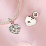 925 Sterling Silver Love Heart Diy Beads - Side View