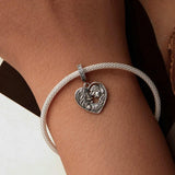 925 Sterling Silver Love Heart Diy Beads - Close-Up Angle