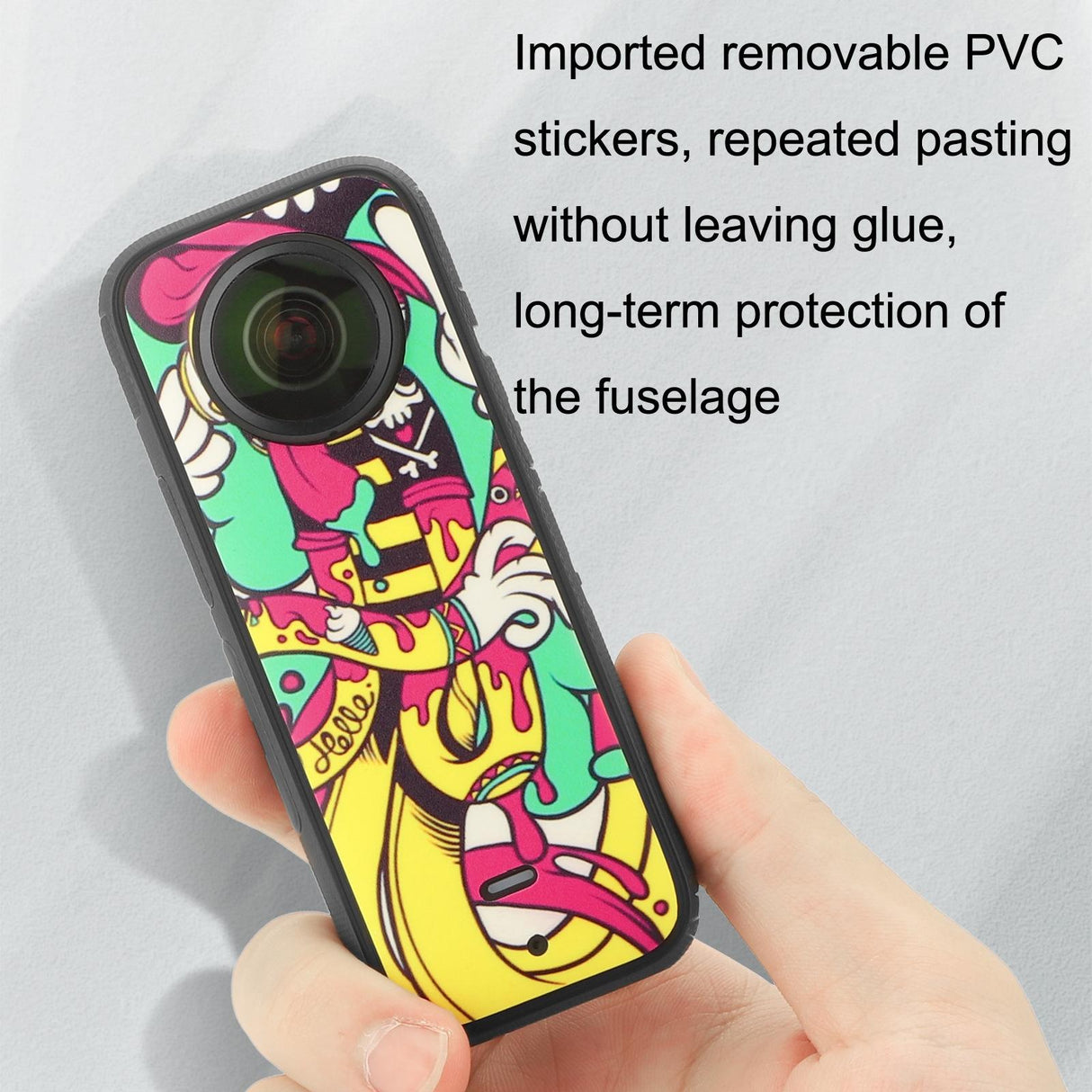 Protective Film Stickers for Dji Insta360 X3 Panoramic Camera - Panda + Carbon Pattern Red