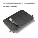 13.3 Inch Double Layer Waterproof Laptop Liner Bag - Light Gray - Top-Down View