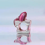 925 Sterling Silver Platinum Plated Bow Diy Beads In - Top-Down View