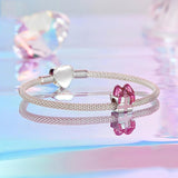925 Sterling Silver Platinum Plated Bow Diy Beads In - Rear View