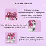 925 Sterling Silver Platinum Plated Bow Diy Beads In - Close-Up Angle