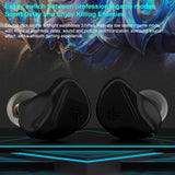 Obsidian Black Kz-vxs Ten-unit Coil Iron Bluetooth Earphones for Sports - Close-Up Angle