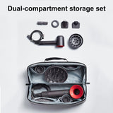 Waterproof Hair Dryer Storage Bag Large Capacity - Gray - Top-Down View