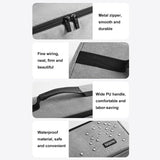 Waterproof Hair Dryer Storage Bag Large Capacity - Gray - Close-Up Angle