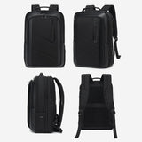 18 Inch Waterproof Double Shoulder Backpack With Usb Black - Front View