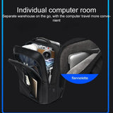 18 Inch Waterproof Double Shoulder Backpack With Usb Black - 45-Degree Angle