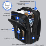 18 Inch Waterproof Double Shoulder Backpack With Usb Black - Close-Up Angle