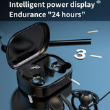 Wireless Stereo Earphones with Charging Case - Black - Top-Down View