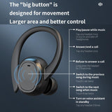 Wireless Stereo Earphones with Charging Case - Black - Rear View