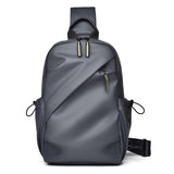 Large Capacity Waterproof Crossbody Chest Bag - Black - Front View